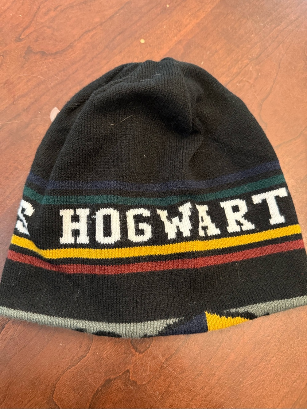 Harry Potter Hogwarts Black Knit Beanie - Licensed Wizarding Sweater Hat Youth